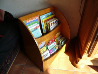 Petite bibliothèque à roulettes